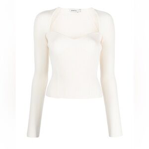 Jonathan Simkhai Cream Ribbed Sweater